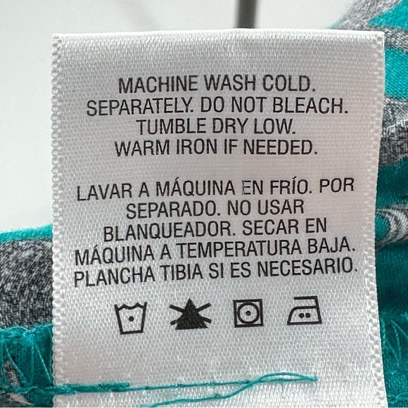 Jaclyn Smith womens top size XL teal floral 100% cotton button down - Picture 13 of 14